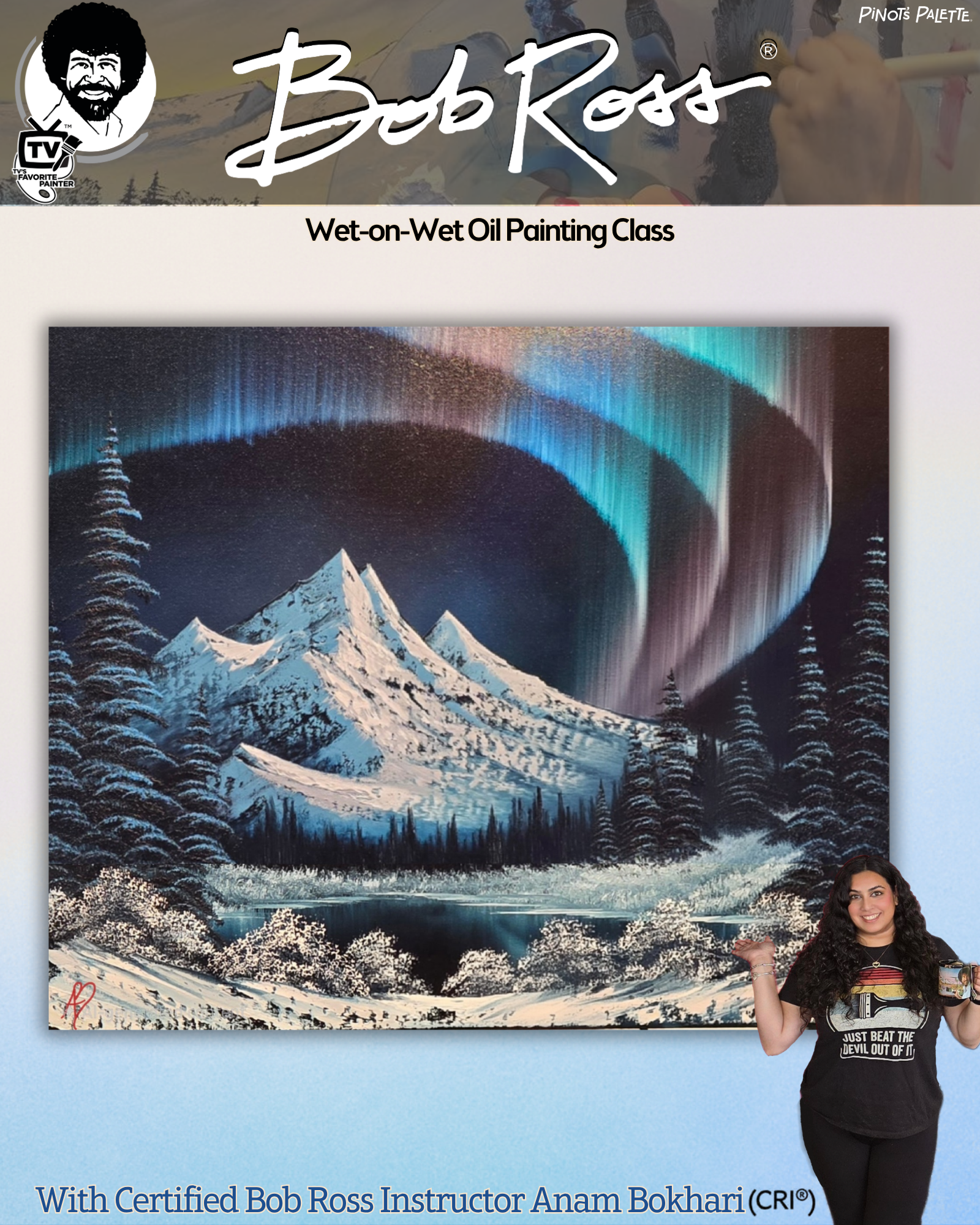 Bob Ross Oil Painting - with Certified Ross Instructor Anam Bokhari